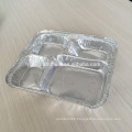 disposable divided compartment food aluminium foil containers pan with lids